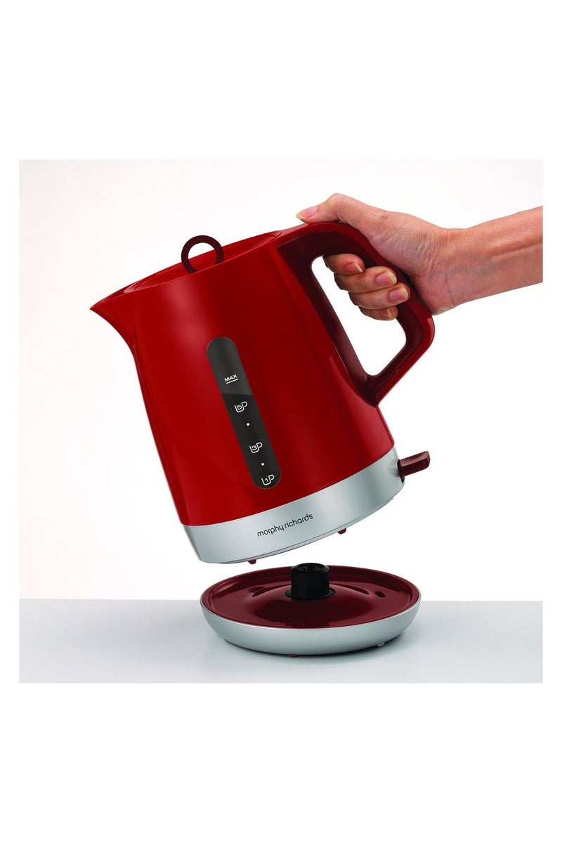 مورفي ريتشاردز غلاية كروما الكهربائية بشكل إبريق – سعة 1.5 لتر، قدرة 3 كيلوواط، غليان سريع – أحمر نابض بالحياة - Image 3